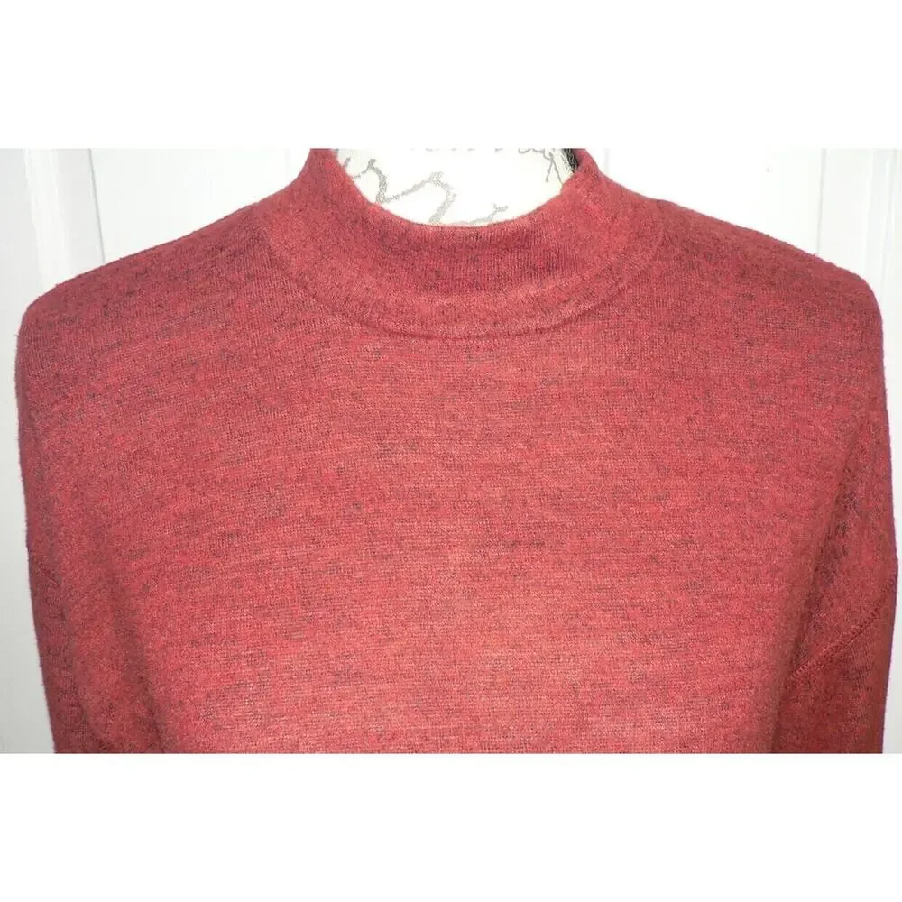 Socialite Women's Mock Neck Drop Shoulder Soft Knit Pocket Dress In Ginger Large - Picture 3 of 6